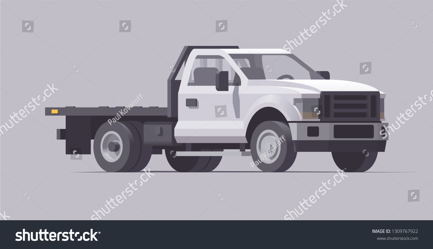 Flatbed redi-deck utility pickup illustration